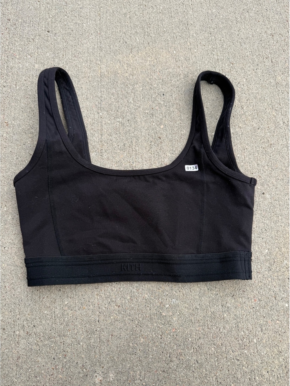 KITH Black Sports Bra with Elastic Band Size Small